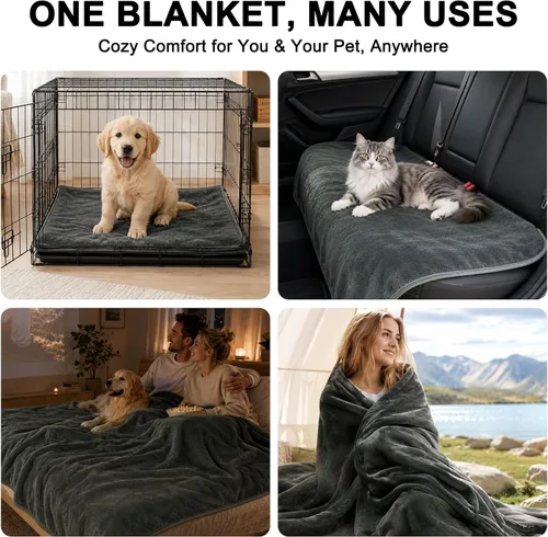 Vista 7 de Vivifying Manta impermeable para perros y parejas, franela, 60 x 80