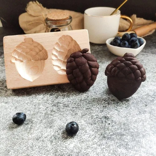 Vista 19 de Molde de Galletas de Madera Tallada con Pájaro - Cortador de Galletas de Jengibre DIY con Prensa de Relieve