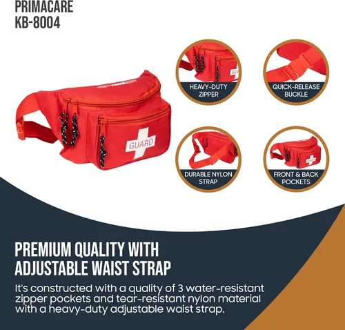 Vista 2 de Primacare KB-8004 canguera de primeros auxilios, color rojo