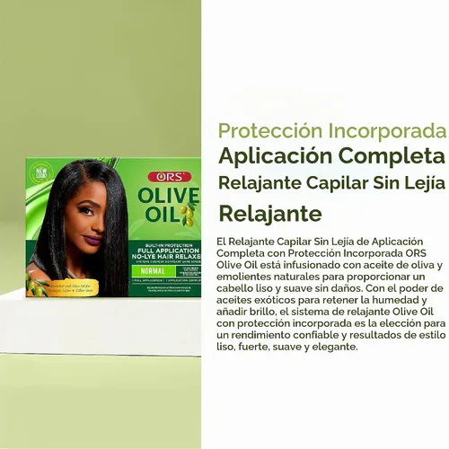 Vista 5 de ORS Aceite de oliva con protección integrada, aplicación completa, relajante para el cabello, fuerza normal (paquete de 1)