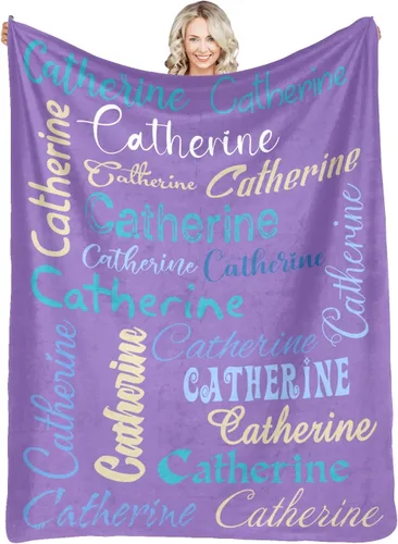 Vista 12 de Manta personalizada con nombre, manta personalizada de franela para niños, mujeres, hombres, Navidad, cumpleaños, madre, padre, día de San Valentín
