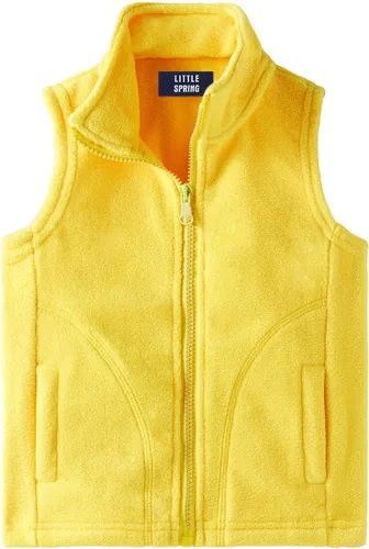 Vista 19 de LittleSpring Boys Girls Fleece Vest Sleeveless Jacket Full-Zip Fall Winter Warm Outerwear Negro