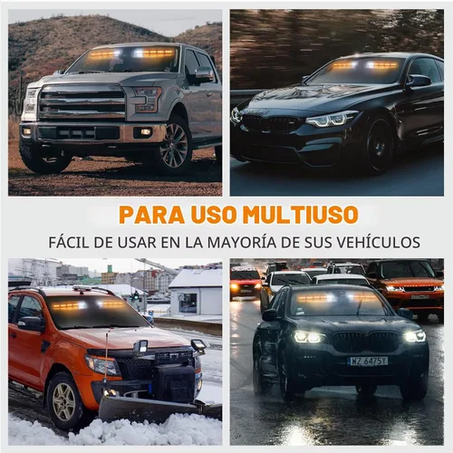 Vista 6 de XRIDONSEN Barra de luz para visera de 34 pulgadas, 40 luces LED Ámbar