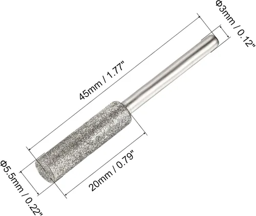 Vista 2 de PATIKIL Sacapuntas de motosierra de diamante de 7/32 pulgadas, paquete de 8 herramientas de archivo de pulido de piedra afiladora, color plateado