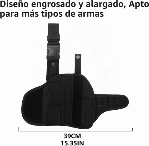 Vista 3 de EKIND Funda táctica para pierna caída, ajustable para diestros y muslos compatible con Nerf Elite Series Blaster (negro)