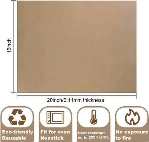 Vista 2 de MR.R Paquete de 3 láminas de teflón de PTFE de 16 x 20 pulgadas para transferencia de prensa de calor, papel antiadherente, reutilizable, resistente