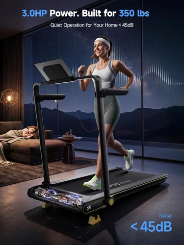 Vista 5 de YPOO Walking Pad Treadmill with Incline, 2-in-1 Under Desk Walking Pad with Foldable Handlebar, 0.5-6.2 MPH Portable Treadmill for Home Office, 2.5