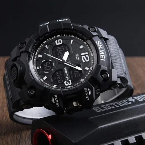 Vista 7 de Mens Analog Digital LED 50M Waterproof Outdoor Sport Watch Military Multifunction Casual Dual Display 12H24H Stopwatch Calendar Wrist Watch