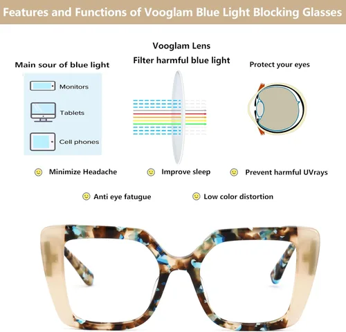 Vista 3 de VOOGLAM Voogueme - Gafas cuadradas de champán para mujer Giuseppina