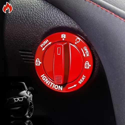 Vista 15 de Cubierta de Botón de Arranque Giratorio, Accesorios de Motor de Coche Push to Start Stop, Cubierta de Interruptor de Encendido Automático, Regalo