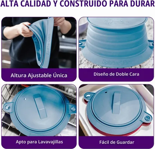 Vista 4 de L.I.Q. Protector de salpicaduras de silicona, duradero SplatterDom, acero Azul (Blue Steel)