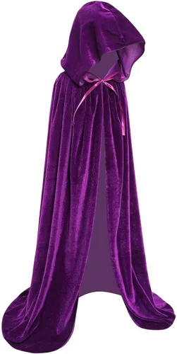 Vista 3 de Makroyl Capa de terciopelo para niños con capucha para Halloween, Navidad, disfraces de cosplay