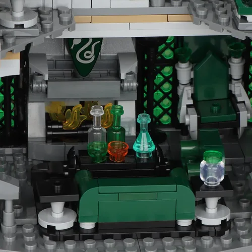 Vista 5 de Vziimo - Set de construcción de sala común y dormitorio, kit de modelo de casa MOC Slthrin de la película, idea coleccionable de regalo de Hary