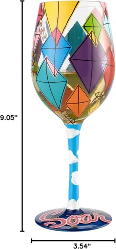 Vista 5 de Enesco Designs by Lolita Time to Soar Soar - Vaso de vino soplado, 15 onzas, multicolor