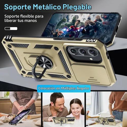 Vista 2 de Janmitta Funda compatible con Samsung Galaxy A36/A56 5G, funda integrada para lente de cámara deslizante + protector de pantalla + soporte de anillo