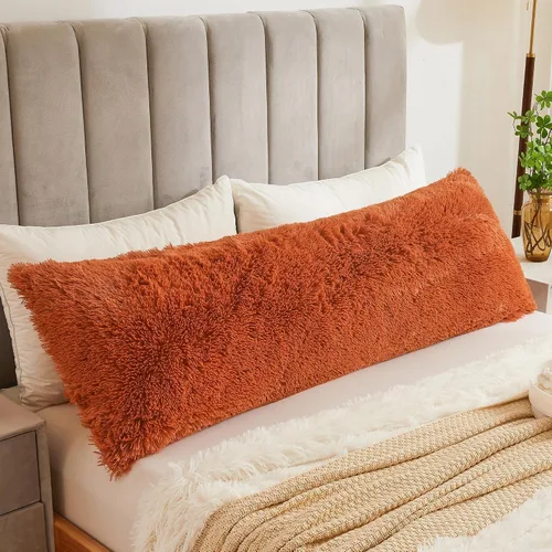 Vista 14 de LIFEREVO Funda de almohada corporal de pelo sintético desgrenado, funda de almohada lumbar súper suave y de pelo sintético para sofá o cama, funda