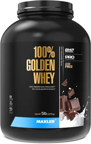 Vista 27 de Maxler Proteína de suero de leche 100% dorada, 0.94 onzas de proteína por porción, proteína de suero en polvo para antes del entrenamiento
