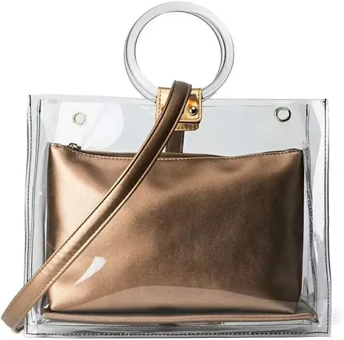 Vista 5 de Model Worker Reemplazo de asas redondas transparentes para bolsas hechas a mano, 10 piezas redondas de 4-1/4 pulgadas