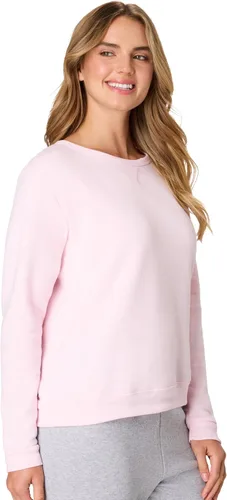 Vista 2 de Hanes Sudadera de cuello redondo para mujer, sudadera de forro polar Ecosmart con muesca en V, sudadera para mujer