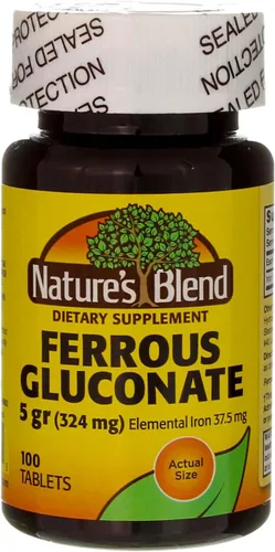 Vista 4 de Nature's Blend Tabletas de gluconato ferroso, 100