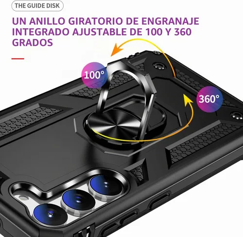 Vista 3 de ADDIT Funda S23 para Samsung Galaxy S23 de 6.1 pulgadas, con anillo de soporte, soporte ajustable, grado militar, protección resistente, a prueba