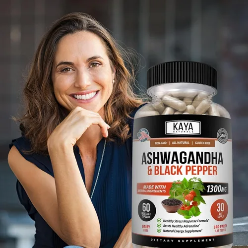 Vista 8 de Kaya Naturals Ashwagandha Cápsulas Extra Strength - Fórmula para aliviar el estrés, apoyo natural del estado de ánimo, estrés, enfoque y suplemento