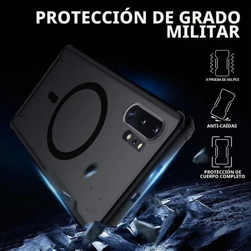Vista 6 de TIANNIUKE Funda magnética para Samsung Galaxy Note 10 Plus, translúcida mate antihuellas, compatible con MagSafe, ajuste delgado, a prueba de Negro