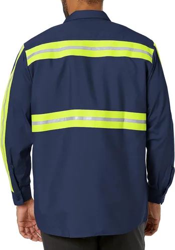 Vista 3 de Red Kap Camisa de trabajo industrial con cuello forrado de 2 piezas para hombre