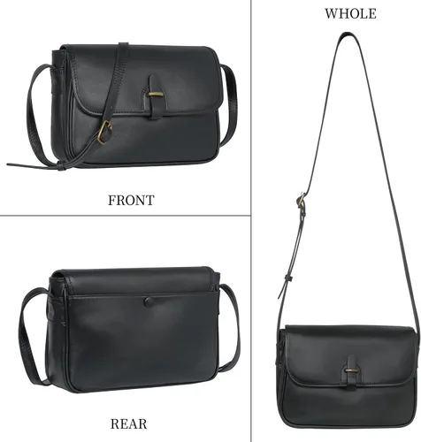 Vista 3 de HESHE Bolsos cruzados para mujer, bolsos de cuero, bolsos de hombro, bolso de diseñador para mujer, bolso cruzado