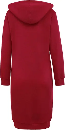 Vista 2 de DUOYANGJIASHA - Sudaderas largas con capucha chaquetas de vellón de invierno de punto sudaderas casuales con cremallera