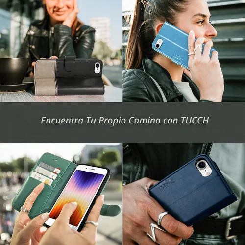 Vista 9 de TUCCH - Funda tipo cartera compatible con iPhone 8