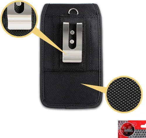 Vista 5 de Funda para Samsung Galaxy S10/S10 Plus; TMAN® - Funda de nailon resistente de lona resistente con clip de cinturón de metal para Samsung Galaxy