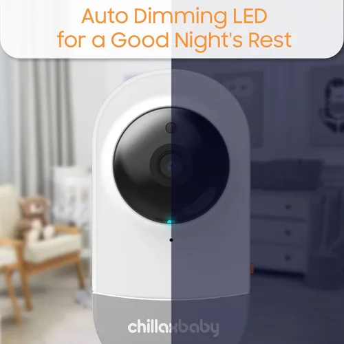 Vista 5 de Chillax Monitor de bebé de video diario, monitor inteligente WiFi para bebés con dos cámaras y unidad para padres, soporte de aplicaciones, cámara