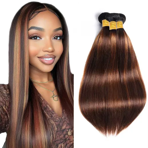 Vista 56 de 300g 1B27 Human Hair Bundles Honey Blonde Bundles Human Hair 10A Brazilian Virgin Remy Hair Extensions 8 10 12 Inch