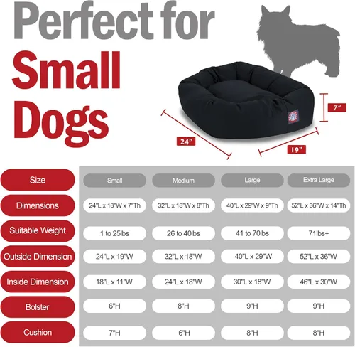 Vista 3 de Majestic Pet Products - Cama en forma de bagel para perro, color negro, 24 pulgadas