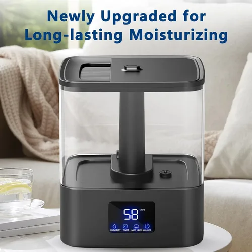 Vista 3 de KZF Humidificador ultrasónico para dormitorio, niebla fría ultrasónica de 6 litros, fácil de limpiar, 3 ajustar la humedad, adecuado