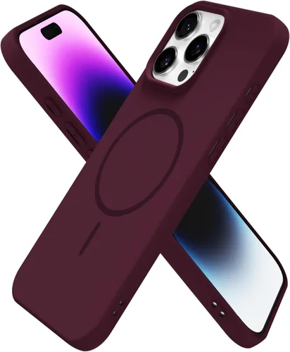 Vista 165 de Oakxco Funda de Silicona Mag Safe para iPhone 12 Pro Max, Funda Magnética Delgada y Fina Compatible con Carga Inalámbrica MagSafe, Bonita Funda