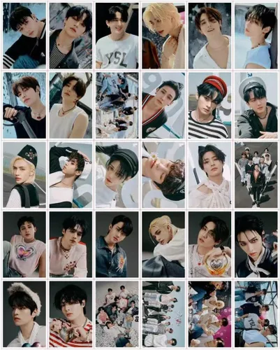 Vista 3 de eTel Like Stray Kids Merch - Luz LED con clip de 4 colores con tarjetas fotográficas grandes, control remoto de 10 pies, 20 LED y 30 tarjetas Lomo