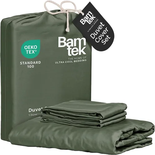 Vista 15 de Juego de funda de edredón - Funda de edredón 100% viscosa derivada de bambú, tamaño Queen, 3 piezas de funda de edredón refrescante de lujo