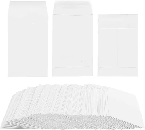 Vista 15 de Paquete de 100 sobres para monedas pequeñas, sobres autoadhesivos de papel kraft para semillas, mini piezas, sellos para artículos pequeños Negro