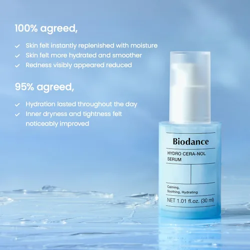 Vista 4 de BIODANCE Hydro Cera-nol Suero, suero facial hidratante y calmante para piel seca y sensible con ceramida, D-pantenol, ácido hialurónico, cuidado