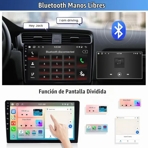 Vista 6 de [8 Core 4G+64G] Radio de coche para Hyundai Elantra 2007-2010 con Carplay inalámbrico Android Auto, pantalla táctil de 9 pulgadas, Android 15