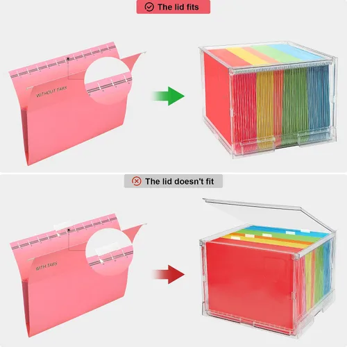 Vista 5 de Caja de Archivos UMAIL, Organizador de Archivos Colgante, Contenedores de Almacenamiento Portátiles con Tapas, Gabinete de Archivos Tamaño Carta