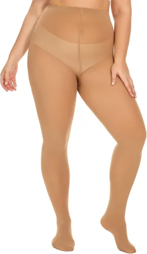Vista 5 de DUCMODA Medias de gran tamaño para mujer, 80D, microfibra suave, resistentes a la corrida, semiopacas, color sólido, cintura alta