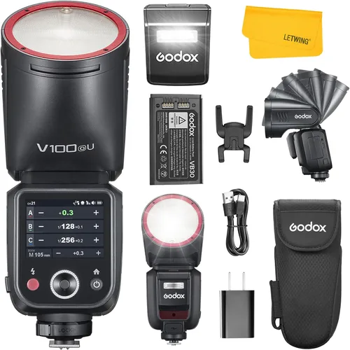 Vista 11 de Godox V100 C V100-C Flash para Canon, 100Ws TTL Canon Speedlite HSS 1/8000S, Control de Pantalla Táctil, 400 Flashes de Potencia Completa, Batería
