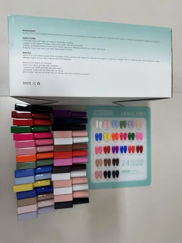 Vista 9 de Hema Tpo Free Gel Nail Polish Set - 24 Colores 18ml Juego de Esmalte de Uñas en Gel para Principiantes con 6 Piezas de Capa Base Mate y Brillante