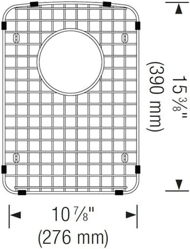 Vista 2 de BLANCO Rejilla de fregadero de acero inoxidable con diamante, tazón pequeño