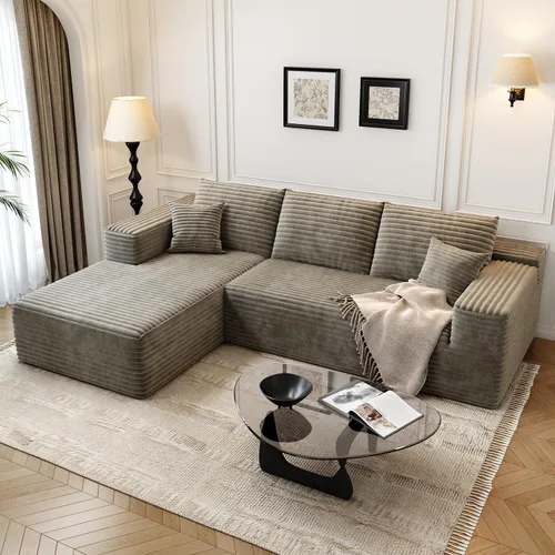 Vista 21 de Sofá seccional modular Cloud de 107.5 pulgadas con 1 otomana, sofás tapizados modernos minimalistas, cómodo sofá en forma de U para sala de estar
