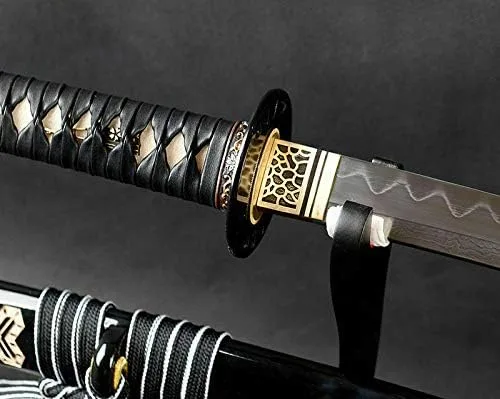 Vista 2 de Espada Excelente Kill Bill Katana Japonesa Samurai Espada Real Arcilla Templada Doblada Stee