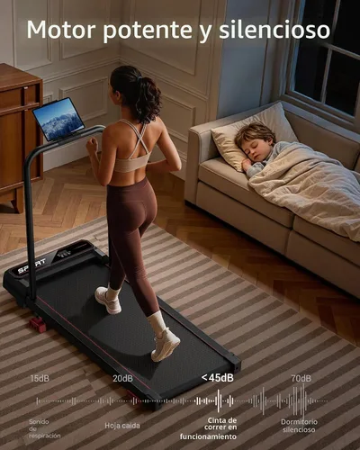 Vista 7 de Walking Pad Treadmill with Handle Bar & Vibration Plate hierro fundido negro